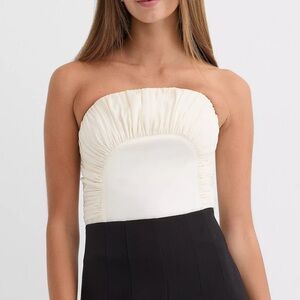 LOFT Shirred Curved Bustier Top